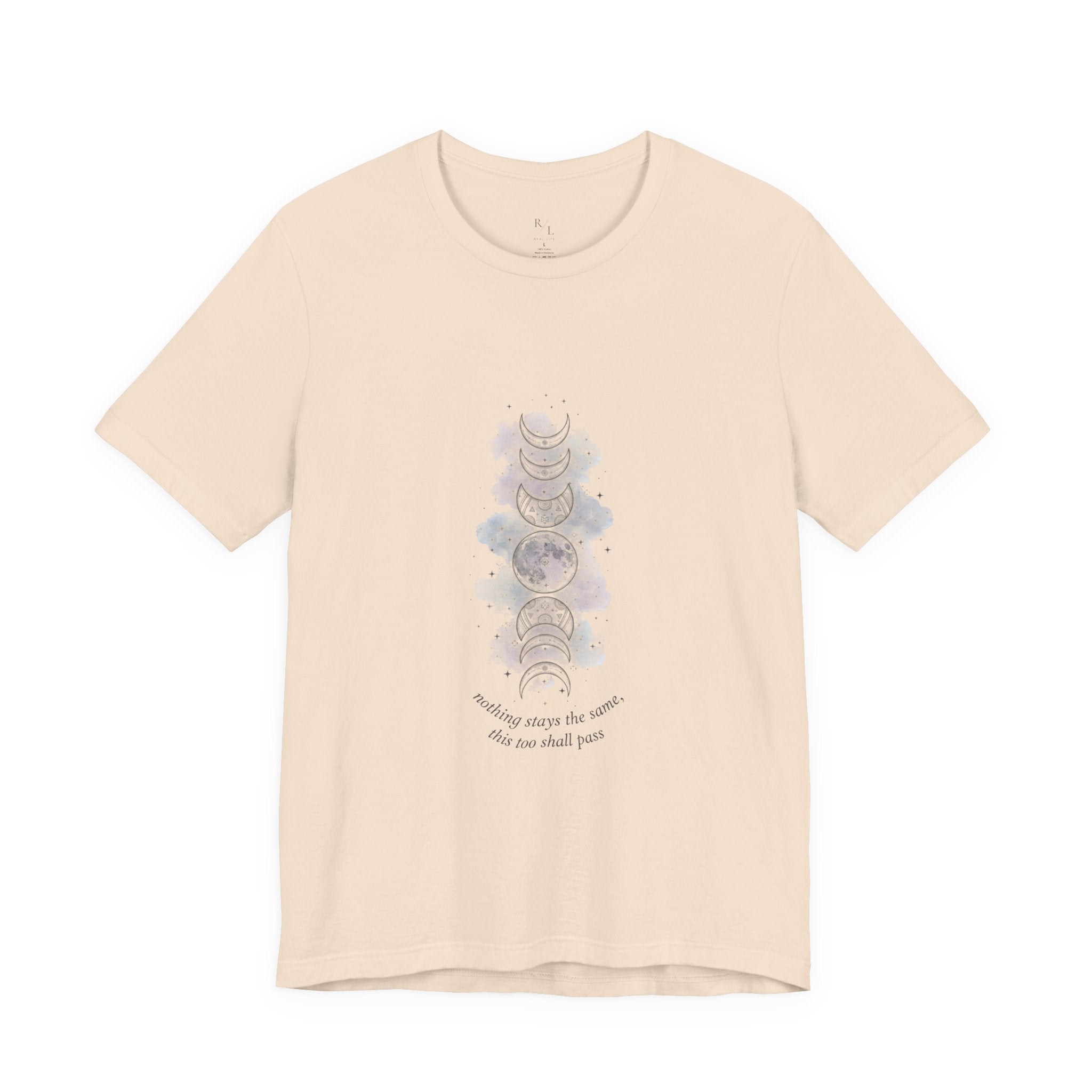 Moon Phase Tee — "This Too Shall Pass" Inspirational Short Sleeve Shirt