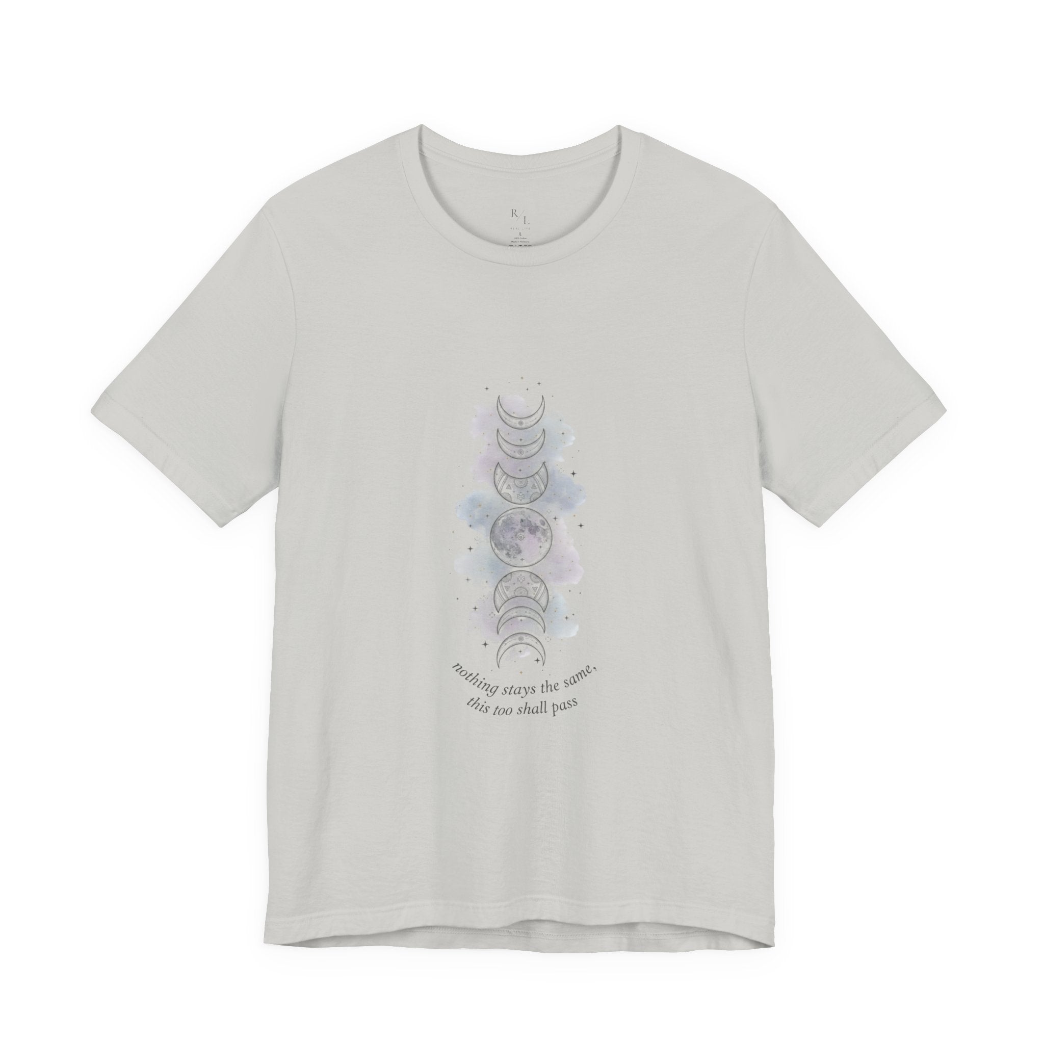 Moon Phase Tee — "This Too Shall Pass" Inspirational Short Sleeve Shirt