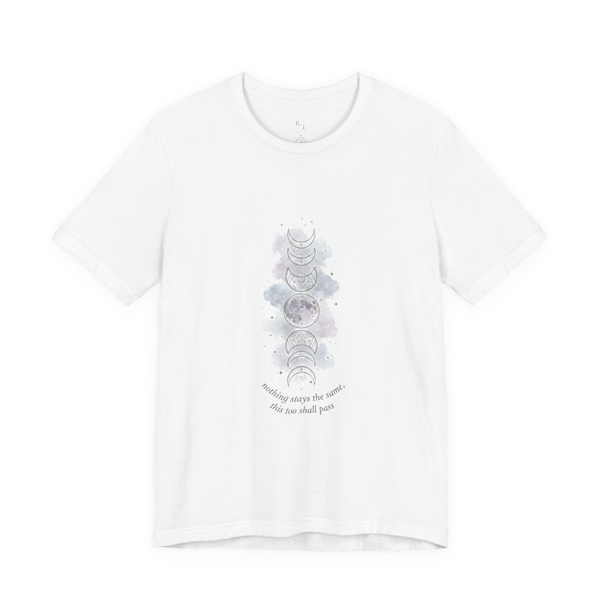 Moon Phase Tee — "This Too Shall Pass" Inspirational Short Sleeve Shirt
