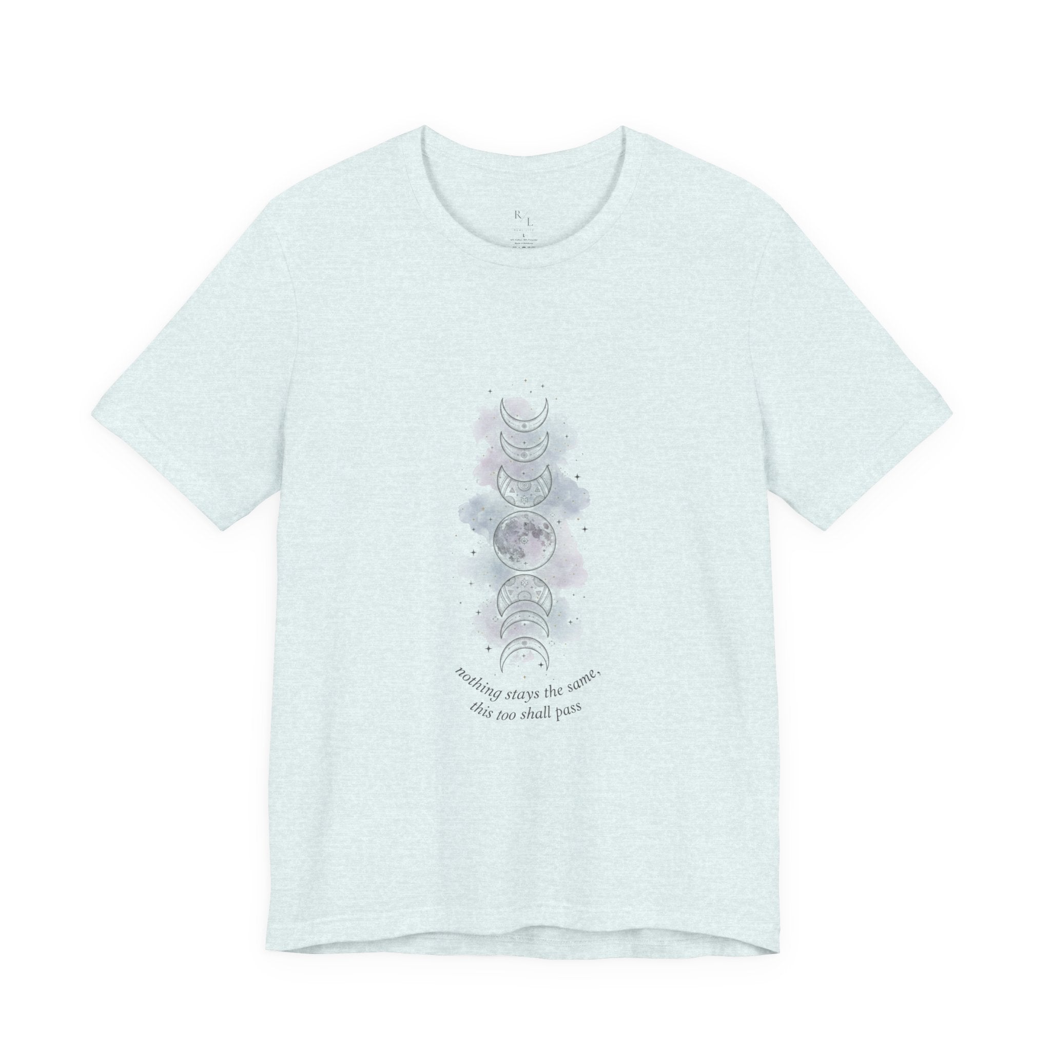 Moon Phase Tee — "This Too Shall Pass" Inspirational Short Sleeve Shirt